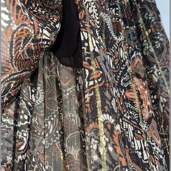 Zara New without tags, Paisley Boho Dress Gold Threading - Picture 8 of 8